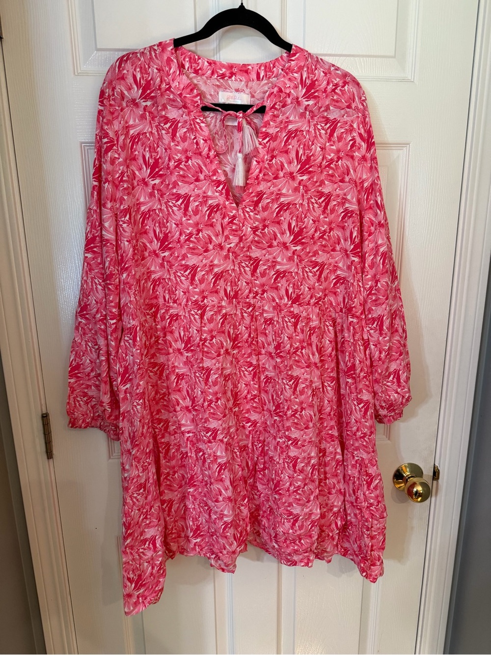 Pink Petal Floral Tassel Dress